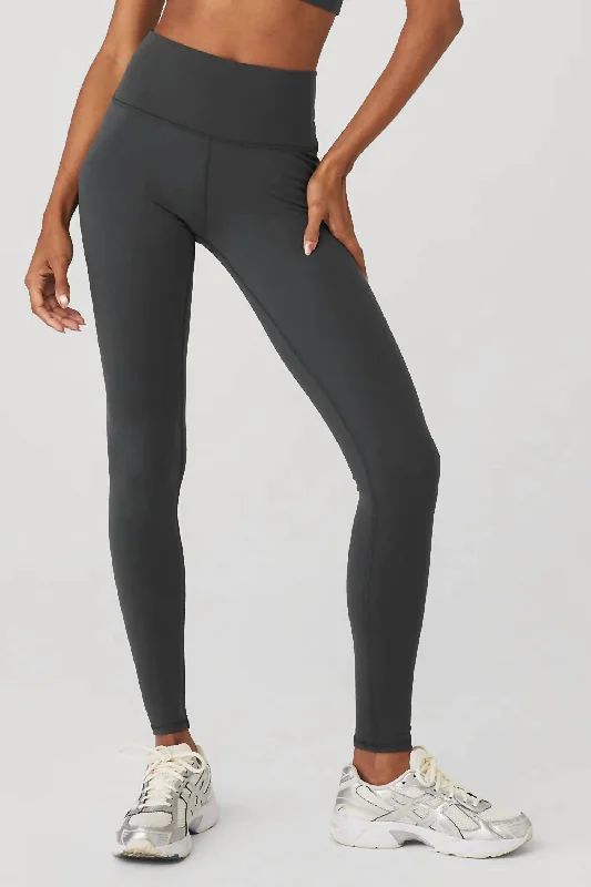 Airbrush High Waist No Seam Leggings In Anthracite Grey