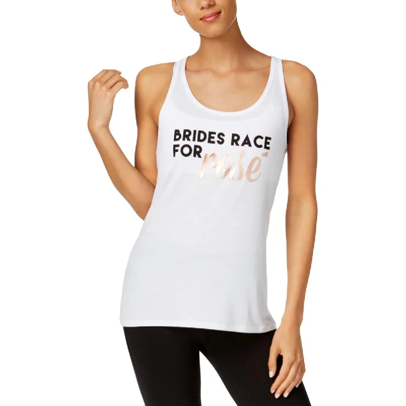 Ideology Womens Brides Race for Rose Athletic Yoga Fitness Slogan Tank Top