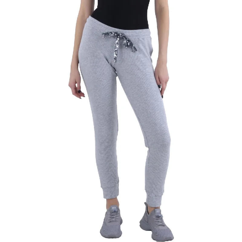 Womens Sequin Drawstring Sweatpants