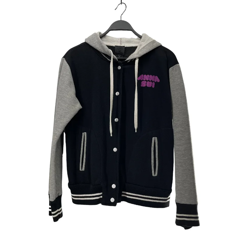 ANNA SUI///Baseball Jkt/L/Plain/Cotton/BLK//W [Designers] Design/grey sleeves