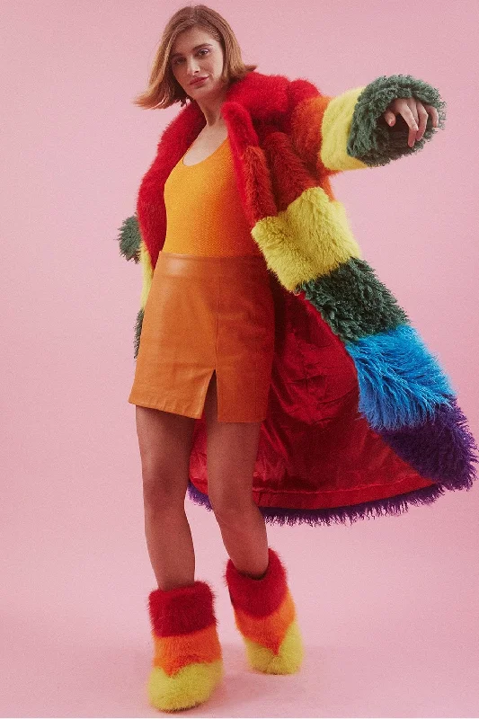 Hand Made Rainbow Maxi Coat