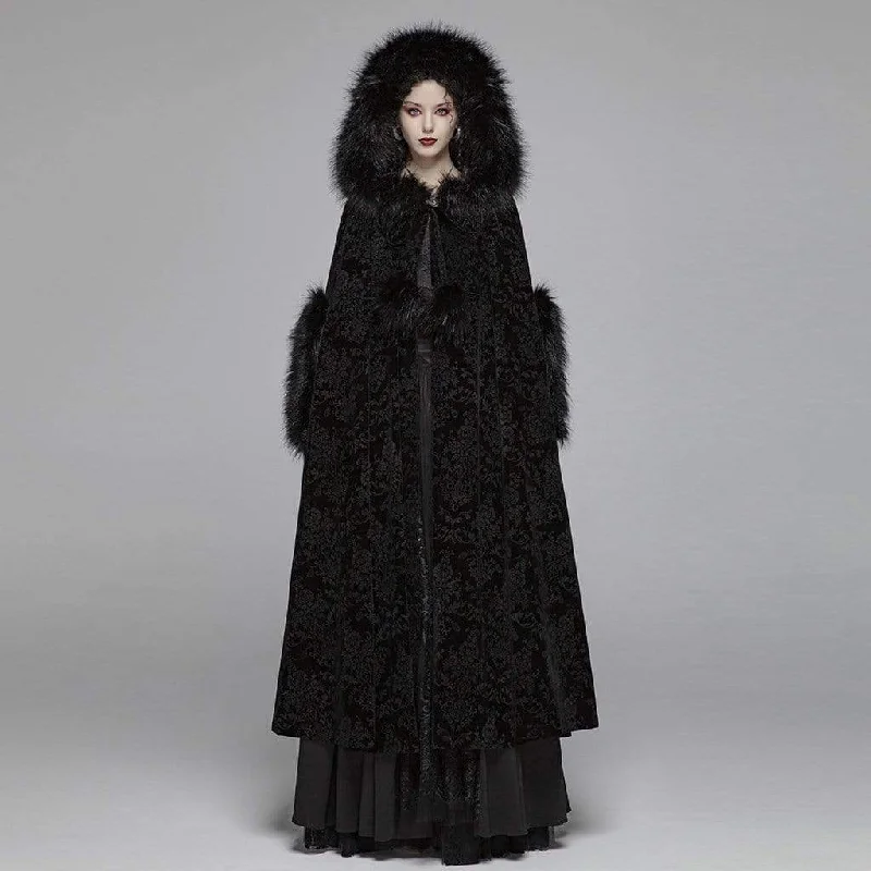 Women's Goth Hooded Woolen Cloak