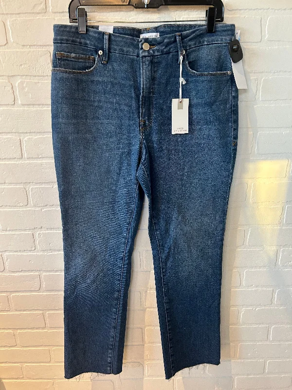 Jeans Straight By Good American In Blue Denim, Size: 10