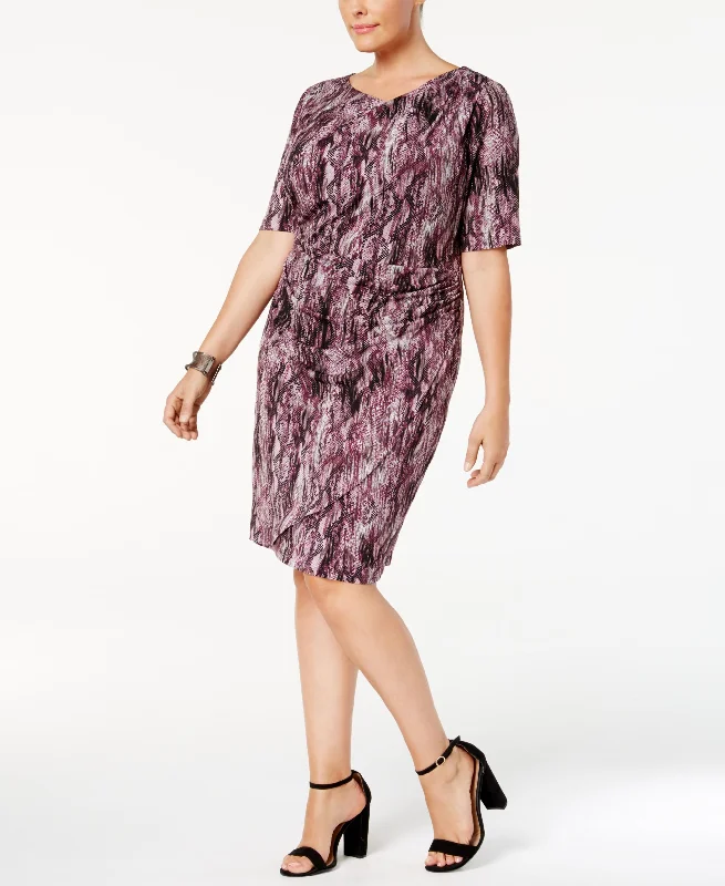 Connected Plus Size Printed Sarong Dress