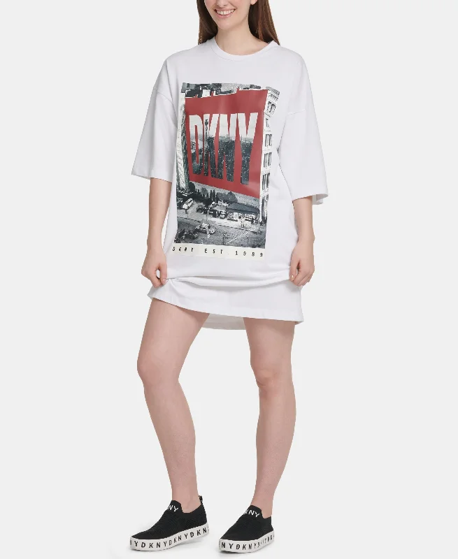 DKNY Cotton Logo Graphic T-Shirt Dress