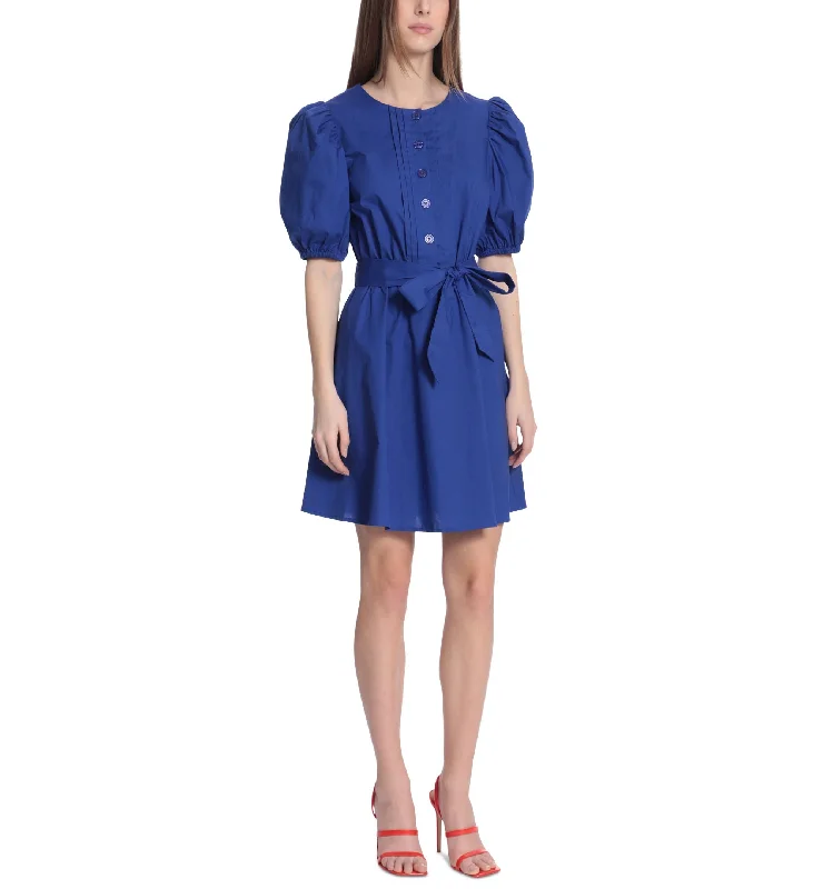 Donna Morgan Womens Puff Sleeve Shirtdress