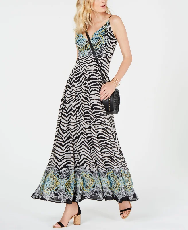 Zebra Print Maxi Dress