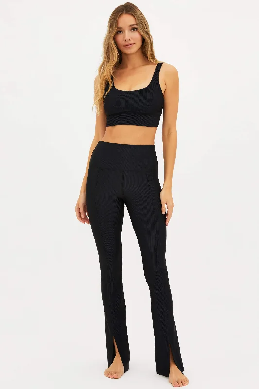 Beach Riot Alani Pant in Black Rib