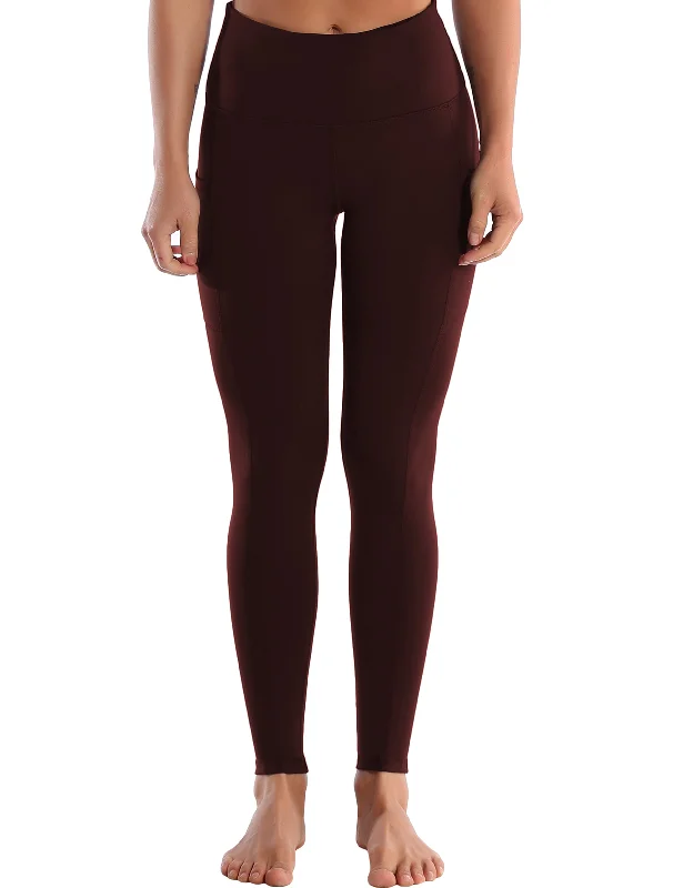 Hip Line Side Pockets Yoga Pants mahoganymaroon