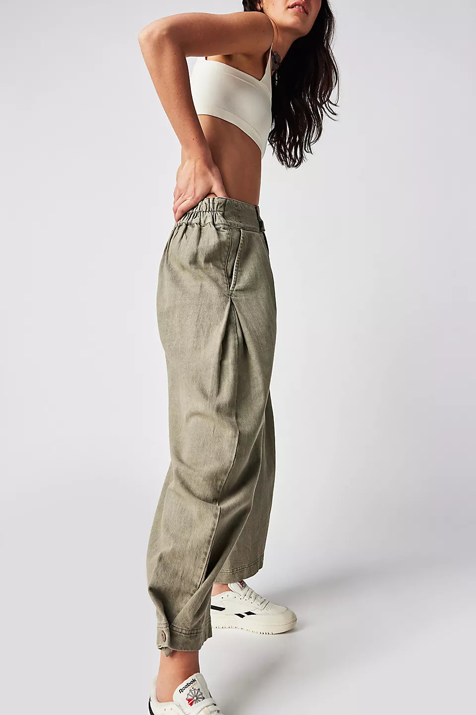 Free People Cool Harbor Wide Leg Pants in Serpent