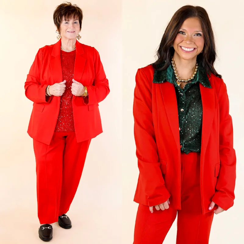 Elegant Ensemble Blazer in Scarlet Red