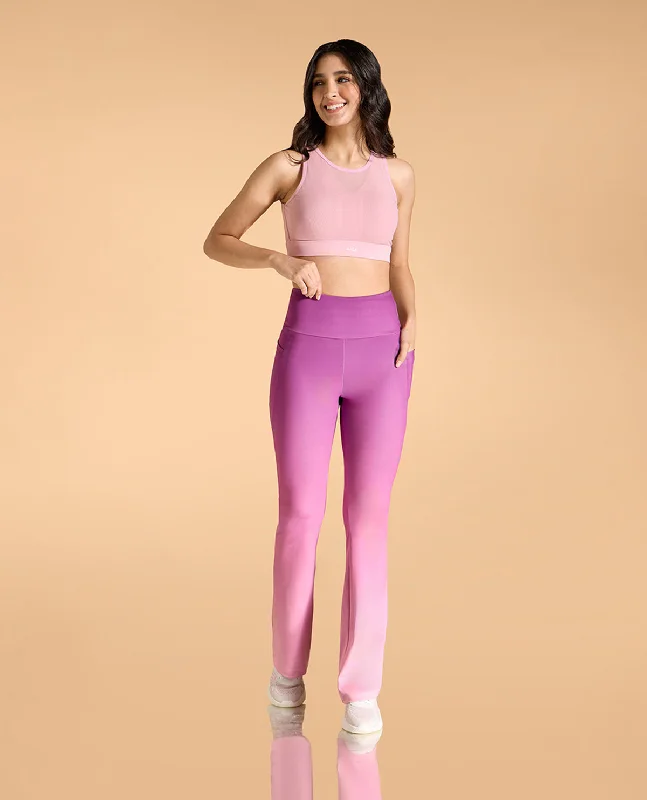 Mesh Sports Bra and Ombre Flare Pants Set