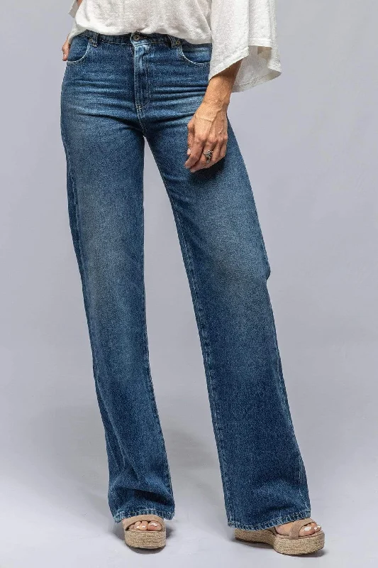 Martina High Rise Wide Leg Jean In Mid Blue