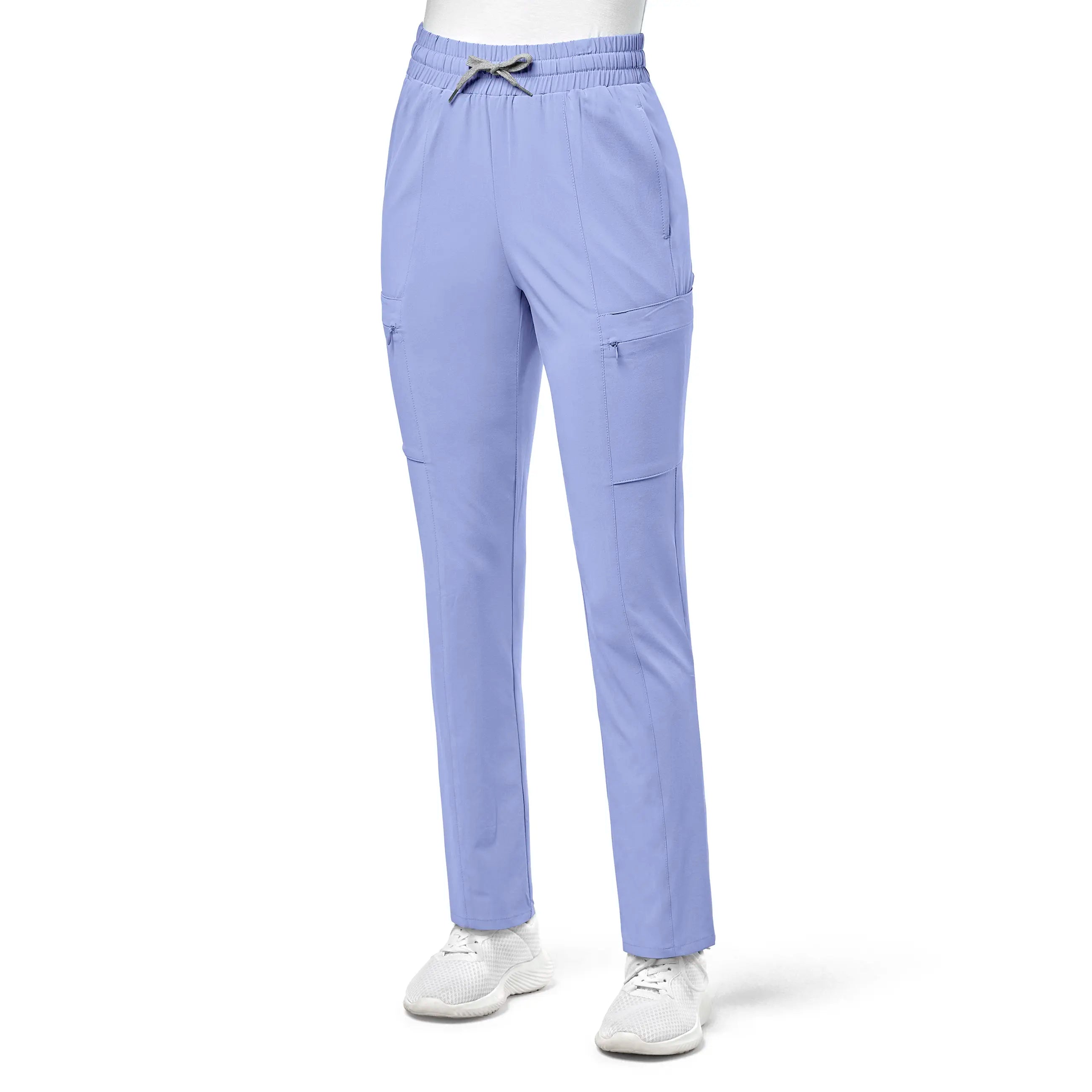 Wink Women's High Waist Slim Leg Scrub Pant - Ceil Blue