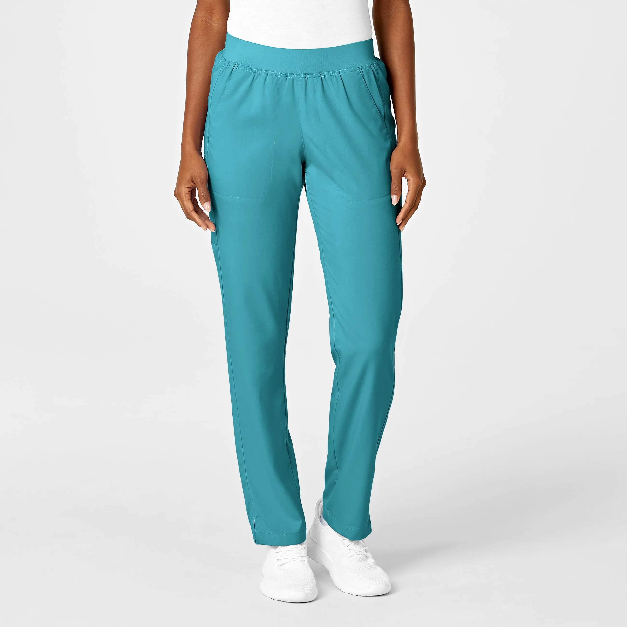 Wink Women's Knit Waist Cargo Scrub Pant - Teal